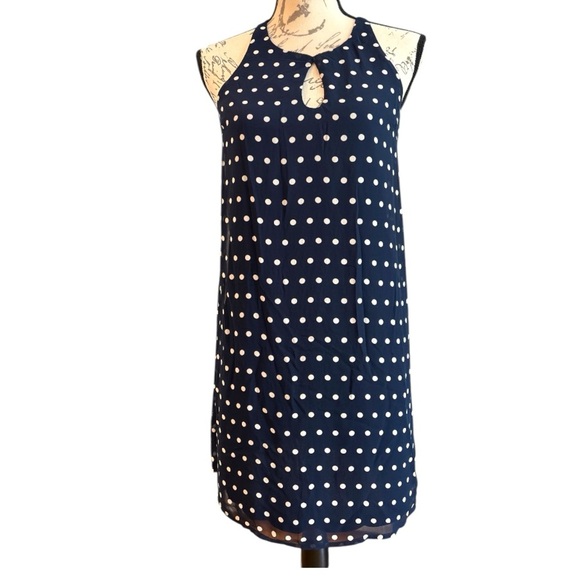 Charlotte Russe sleeveless dress, size M black w/white dots, racer back - Picture 2 of 6